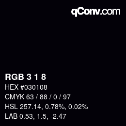 Farbcode: RGB 3 1 8 | qconv.com