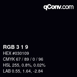 Color code: RGB 3 1 9 | qconv.com