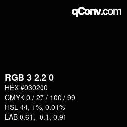 カラーコード: RGB 3 2.2 0 | qconv.com