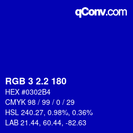 カラーコード: RGB 3 2.2 180 | qconv.com