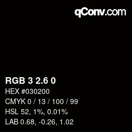 カラーコード: RGB 3 2.6 0 | qconv.com
