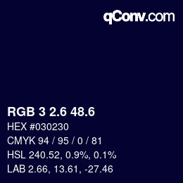 カラーコード: RGB 3 2.6 48.6 | qconv.com
