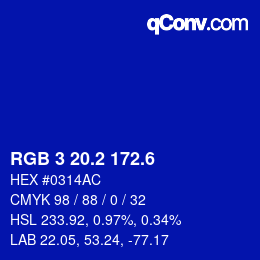 カラーコード: RGB 3 20.2 172.6 | qconv.com