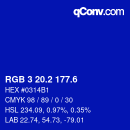 カラーコード: RGB 3 20.2 177.6 | qconv.com
