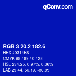 カラーコード: RGB 3 20.2 182.6 | qconv.com