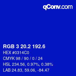 カラーコード: RGB 3 20.2 192.6 | qconv.com