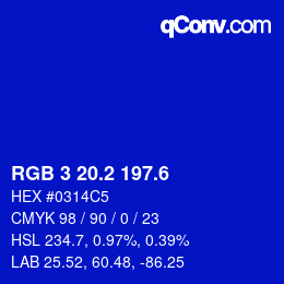 カラーコード: RGB 3 20.2 197.6 | qconv.com