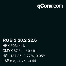 カラーコード: RGB 3 20.2 22.6 | qconv.com