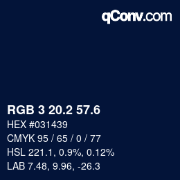 カラーコード: RGB 3 20.2 57.6 | qconv.com