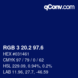 カラーコード: RGB 3 20.2 97.6 | qconv.com