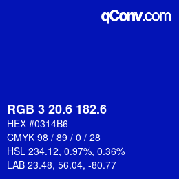 カラーコード: RGB 3 20.6 182.6 | qconv.com