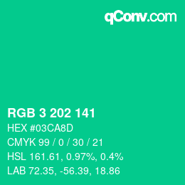 颜色代码: RGB 3 202 141 | qconv.com