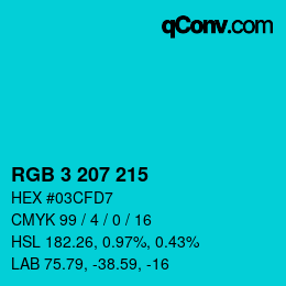 Color code: RGB 3 207 215 | qconv.com