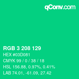Color code: RGB 3 208 129 | qconv.com