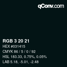 Color code: RGB 3 20 21 | qconv.com