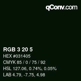 Farbcode: RGB 3 20 5 | qconv.com