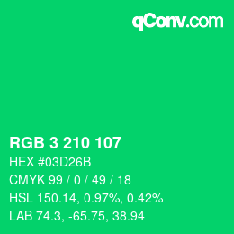 Color code: RGB 3 210 107 | qconv.com