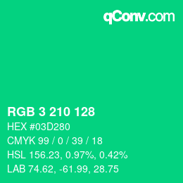 Color code: RGB 3 210 128 | qconv.com