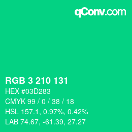 Color code: RGB 3 210 131 | qconv.com