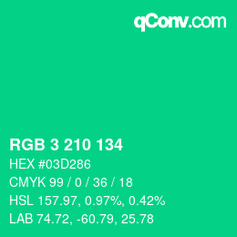Color code: RGB 3 210 134 | qconv.com