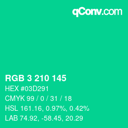 Color code: RGB 3 210 145 | qconv.com