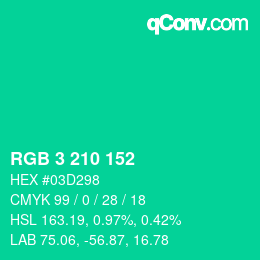 Color code: RGB 3 210 152 | qconv.com