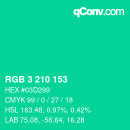 Color code: RGB 3 210 153 | qconv.com
