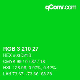 Color code: RGB 3 210 27 | qconv.com
