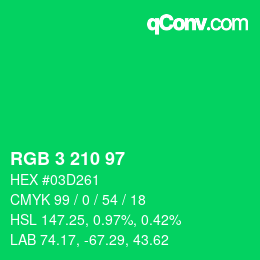 カラーコード: RGB 3 210 97 | qconv.com