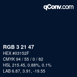 Color code: RGB 3 21 47 | qconv.com