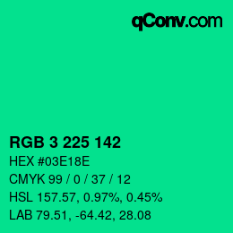 カラーコード: RGB 3 225 142 | qconv.com
