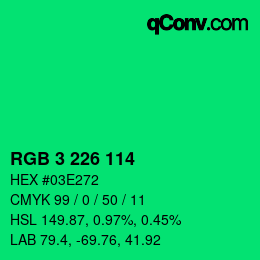 Color code: RGB 3 226 114 | qconv.com