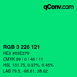 Color code: RGB 3 226 121 | qconv.com