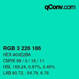 Color code: RGB 3 226 186 | qconv.com