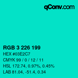 Color code: RGB 3 226 199 | qconv.com