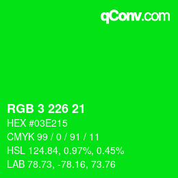 Color code: RGB 3 226 21 | qconv.com