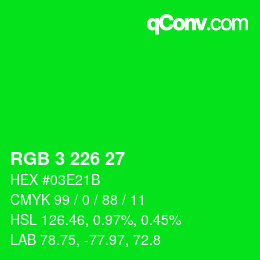 Color code: RGB 3 226 27 | qconv.com