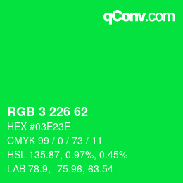 Color code: RGB 3 226 62 | qconv.com