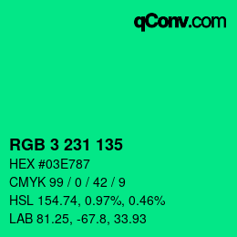 Color code: RGB 3 231 135 | qconv.com