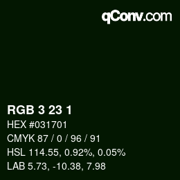 Farbcode: RGB 3 23 1 | qconv.com