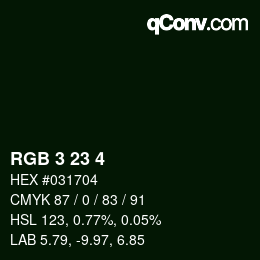 Color code: RGB 3 23 4 | qconv.com