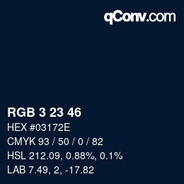 Color code: RGB 3 23 46 | qconv.com