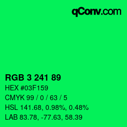Color code: RGB 3 241 89 | qconv.com