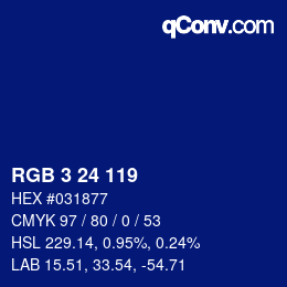 Color code: RGB 3 24 119 | qconv.com