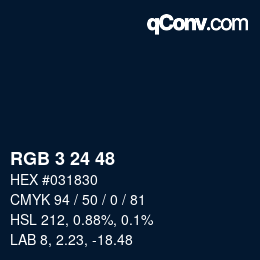 Color code: RGB 3 24 48 | qconv.com