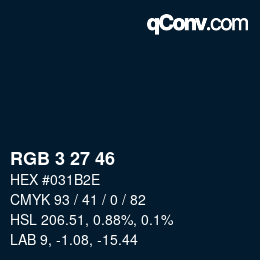 Color code: RGB 3 27 46 | qconv.com