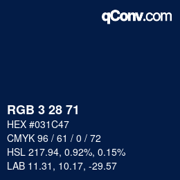 カラーコード: RGB 3 28 71 | qconv.com