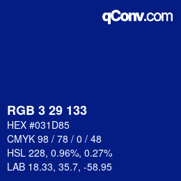 Color code: RGB 3 29 133 | qconv.com