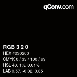 颜色代码: RGB 3 2 0 | qconv.com