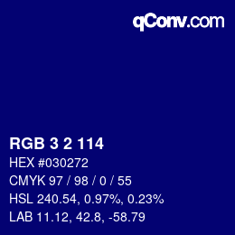 Farbcode: RGB 3 2 114 | qconv.com